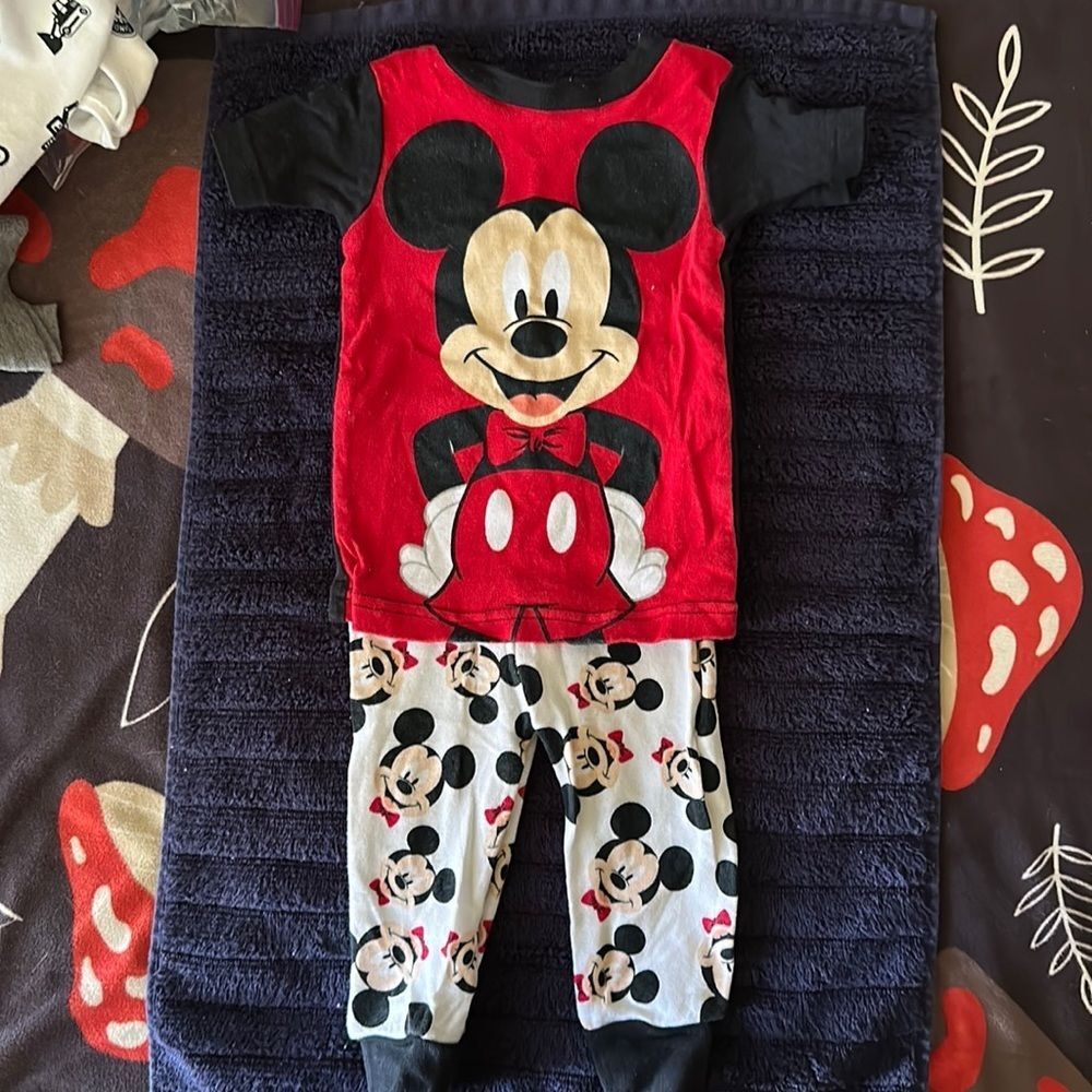 Disney Baby Mickey Mouse 2-Piece Pajama Set Size 12 Months Toddler Sleepwear
